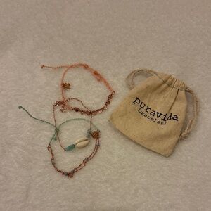 Pura Vida Coral and Mint Bracelet Trio